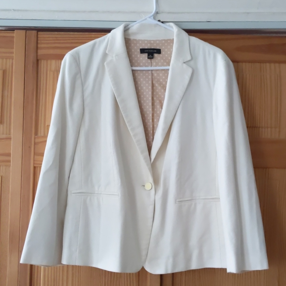 Cream Ann Taylor Blazer size 14